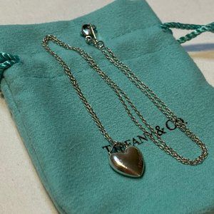 Tiffany & Co. Sterling Silver Puffed Heart Pendant Necklace 16"
